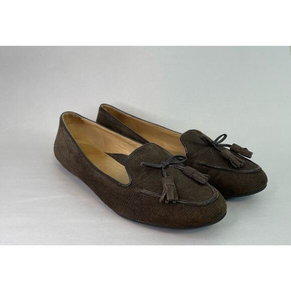 Nurture Loafers Size 10M Brown Leather Bow Tie Slip On Comfort Officecore - Picture 2 of 8